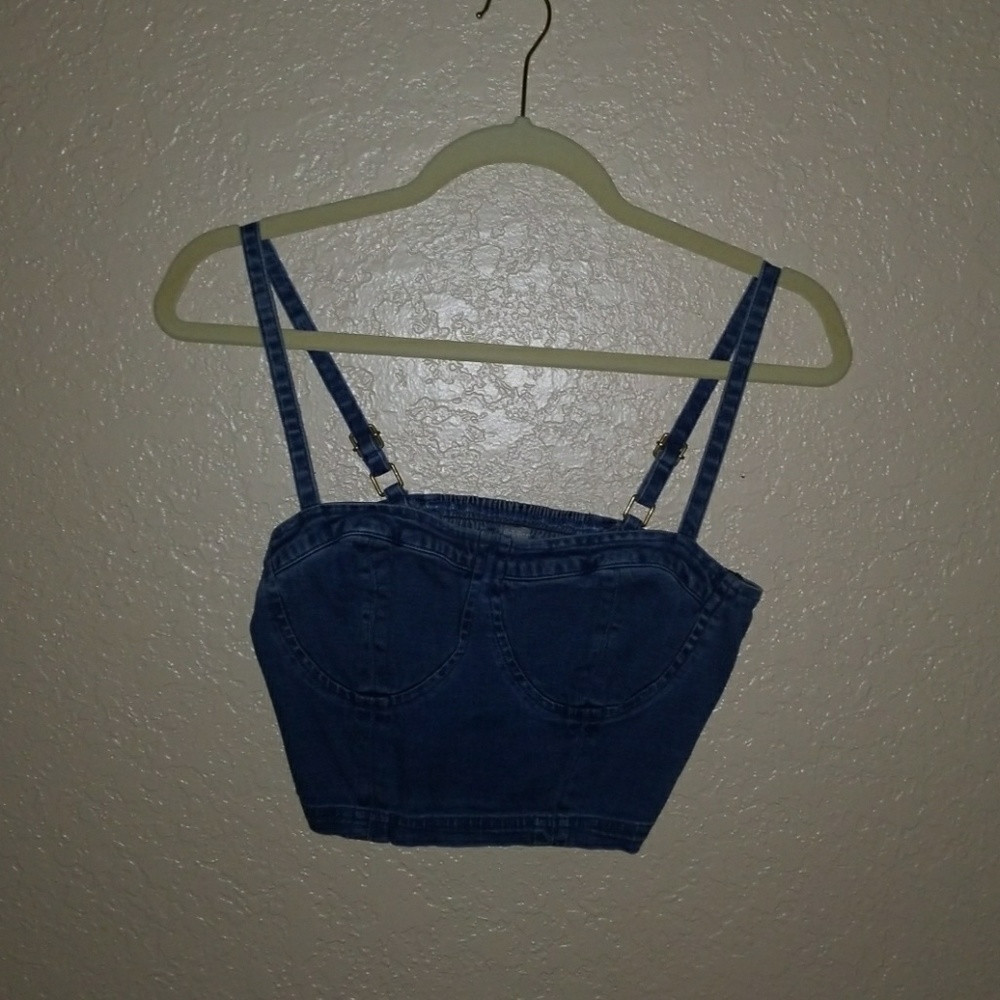 Jean Bralette Style Crop Top